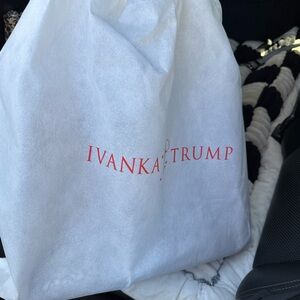 Ivanka Trump White Tote with Coral Logo